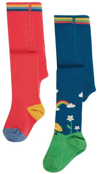 Frugi Warme Kinder Strumpfhosen im 2er-Pack aus Biobaumwolle