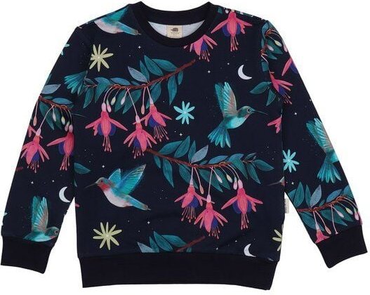 Thumbnail - Hummingbirds-SweatshirtBio-Baumwolle aus 95% Baumwolle -dark blue- GOTS-Zertifiziert – Walkiddy