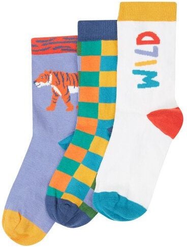 Frugi Kindersocken in Dreierpack mit Stay Wild