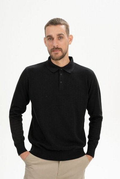 Langarm Strick Poloshirt HARISH | von MELA | Fairtrade & GOTS zertifiziert