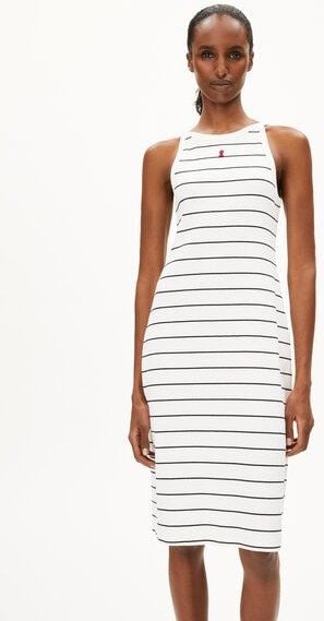 Thumbnail - ARMEDANGELS SASINAA FINE STRIPES - Damen Ripp-Jerseykleid aus Bio-Baumwoll Mix