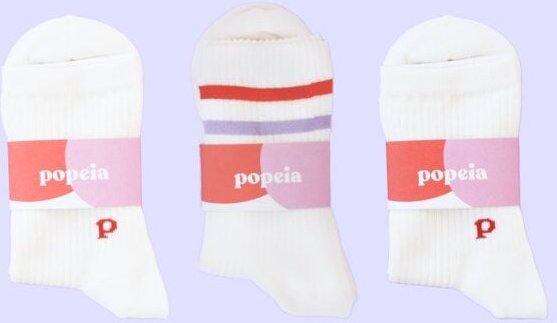 3x Socken weiß/natur "popeia" - The Sporty Set