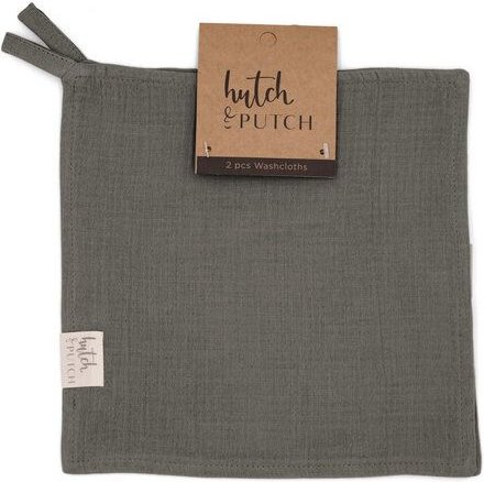 Hutch&Putch Musselin Waschlappen 2er Set - Baby Waschtuch - aus 100% Bio Baumwolle - Kuschelweich, Saugfähig und Schnell...