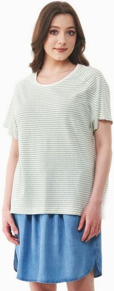 ORGANICATION Gestreiftes T-Shirt aus Bio-Baumwolle und Leinen