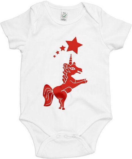 HANDGEDRUCKT "Einhorn" Baby Body