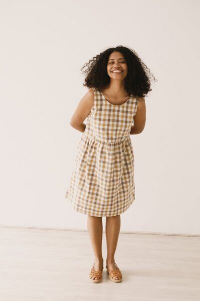 TIRALAHILACHA Hazel straps dress vichy print