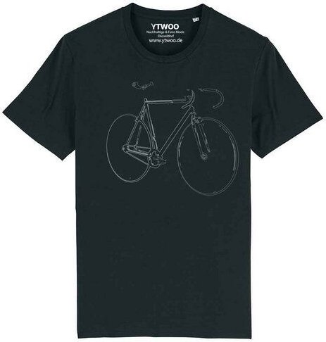 YTWOO Bio T-Shirt mit Fahrrad, Rennrad, Bike, Rad als Motiv.