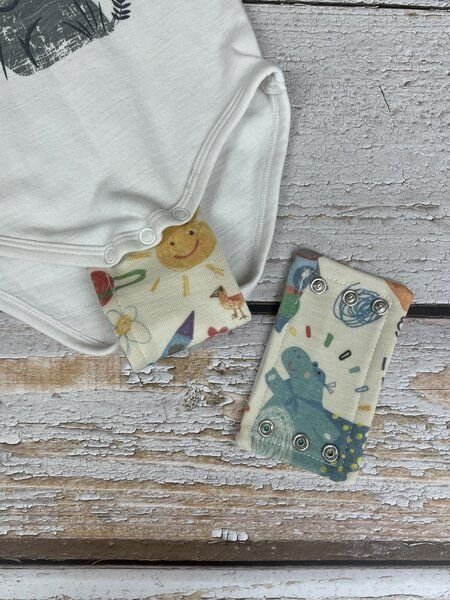 Stoffretter Baby Bodyverlängerung Wolle Seide versch. Größen- 2er Set