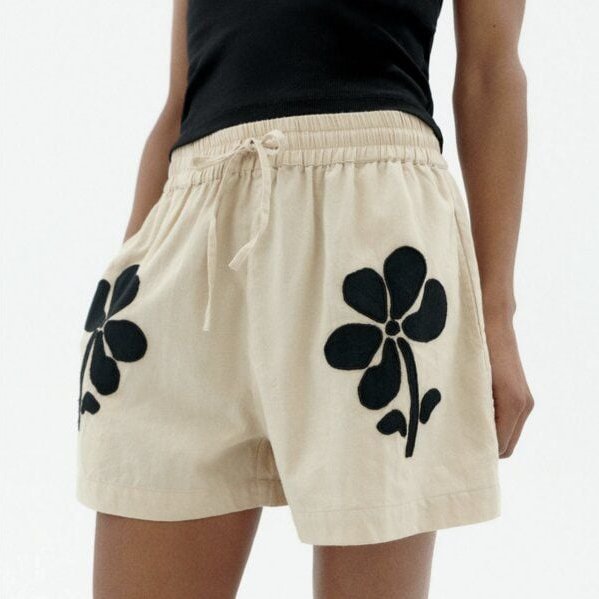 thinking mu Geranio - Damen Shorts aus 100% Baumwolle