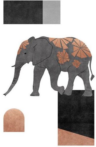 Photocircle Wandbild / Kunstdruck / Poster / Leinwand - Elephant Mosaic II