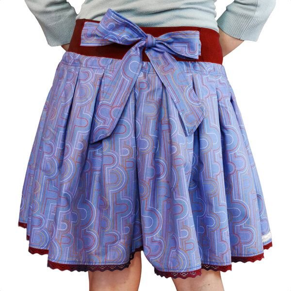 liebewicht FaltenRock Rock blau bunt gemustert für Damen aus Biobaumwolle