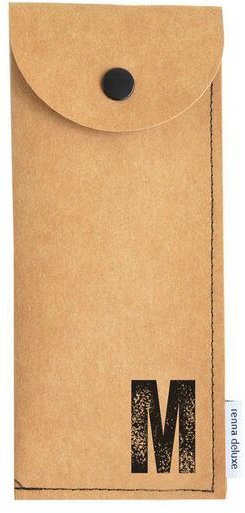 renna deluxe Stifteetui mit Monogramm, vegan, Federmäppchen, schwarz, braun, grau