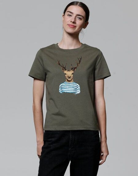 watapparel T-Shirt Frauen Hirsch