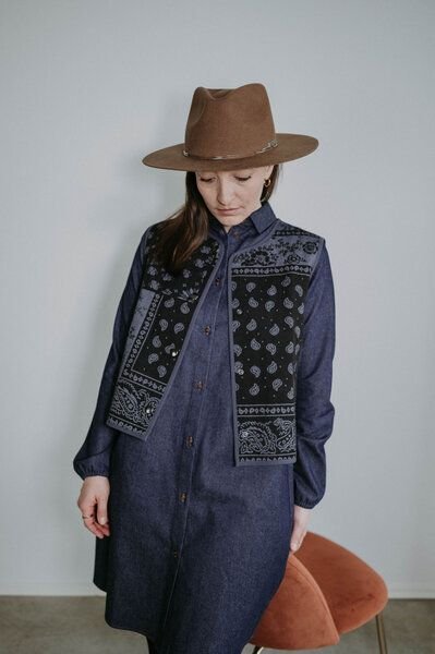 FARM UM'S HERZ Weste Foulard-Jacquard