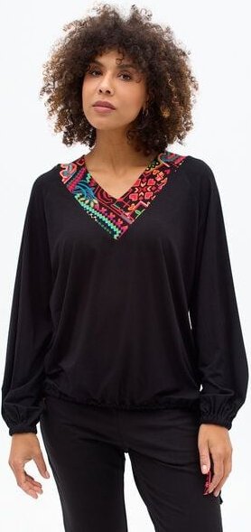 Bluse Solola – Lockere Passform mit verstellbarem Saum – Raglanärmel – Ausschnitt – Viscose mit Elasthan – Fair produzie...