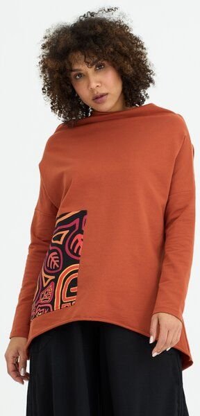 Thumbnail - KOKOworld Oberteil Minimal Pocket – Verlängertes mit langärmeliges Sweatshirt – Große Tasche – Oversize-Schnitt – Asymme...