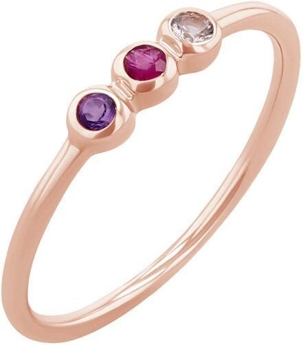 Eppi Goldener Ring mit Amethyst, Rubin und Aquamarin Dania