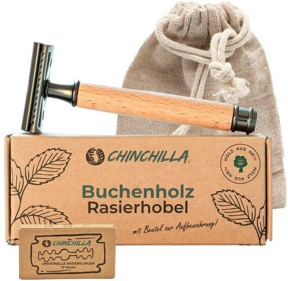 Chinchilla Rasierhobel Buchenholz Made in Germany | nachhaltiger Nassrasierer
