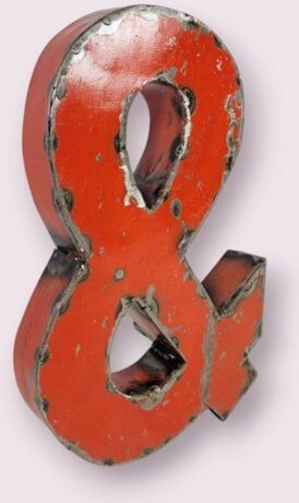 Moogoo Creative Africa Sonderzeichen "&" Ampersand aus recycelten Ölfässern | 23 oder 50 cm