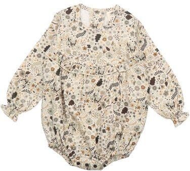 Baby Body Langarm GOTS zertifiziert Bio-Baumwolle, Rosa, Blumen-Muster, Walkiddy