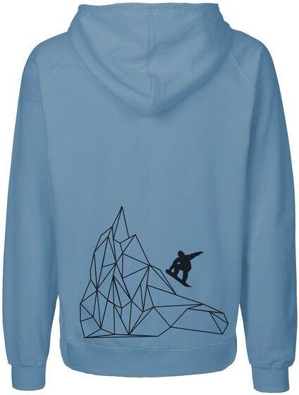 HANDGEDRUCKT "Origamipiste" Männer Zip Hoody aus reiner Biobaumwolle (kbA)