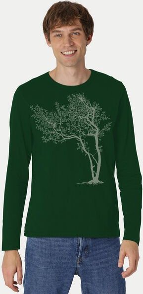 Peaces.bio - handbedruckte Biomode Bio-Herren-Langarmshirt Fancy Tree