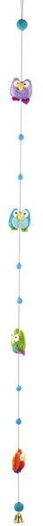 short'n'pietz Langes Mobile mit bunten Eulen, handgefilzt