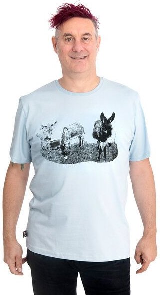 Hirschkind Fair-Trade-Männershirt "Eselcombo" - Made in Kenia - hellgrau