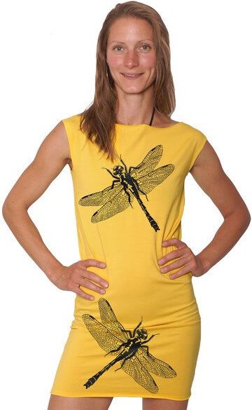 HANDGEDRUCKT "3Azurjungfern" Bio-Kleidchen