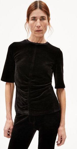 ARMEDANGELS TRASLARAA - Damen T-Shirt Slim Fit aus Samt