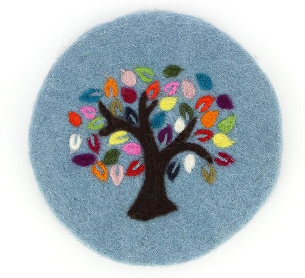 GLOBO Fair Trade Topfuntersetzer TREE OF LIFE aus Wollfilz