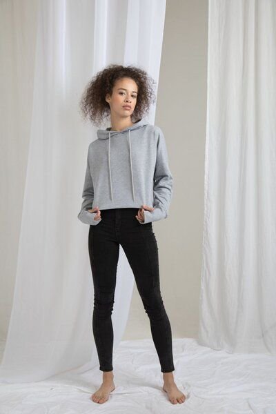 Mantis Damen Cropped Hoodie Bauchfrei