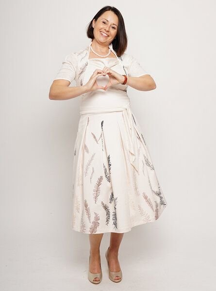 Peaces.bio - handbedruckte Biomode Festkleid-Schafgarbe