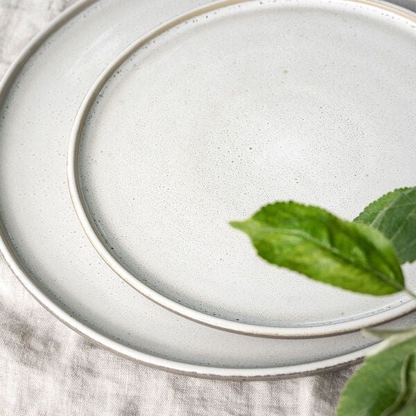 EDDA stoneware Handgemachter Steingut Teller Ddoria groß - Granit Grau (ø 28,5 x 2,0 cm)