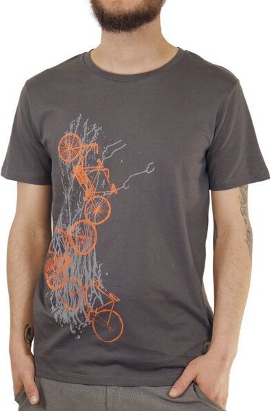 Spangeltangel Herrenshirt "Fahrräder", bedruckt, Siebdruck, sportlich, Bio-Baumwolle