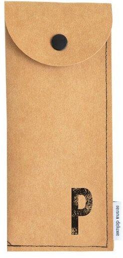 renna deluxe Stifteetui mit Monogramm, vegan, Federmäppchen, schwarz, braun, grau