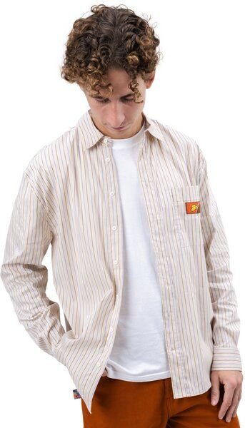 Brava Fabrics Langarm-Hemd Relaxed Stripes Choco