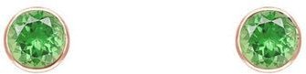 Eppi Minimalistische Ohrstecker mit Tsavorit Granaten in Bezelfassung Tofine