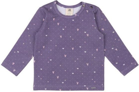 Walkiddy Hearts-Shirt Lila - GOTS-Zertifizierte Bio-Baumwolle - Hypoallergen - Fair Trade - Nachhaltig und Stilvoll