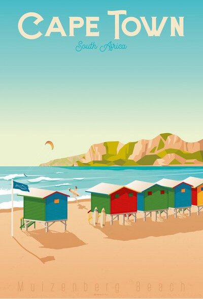 Photocircle Poster / Leinwandbild - Kapstadt Vintage Travel Wandbild