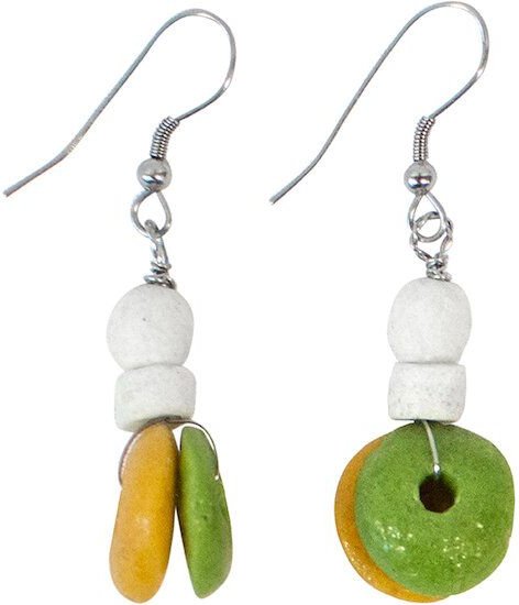 Upcycling Glasperlen Ohrringe - RAINBOW FIESTA - Global Mamas