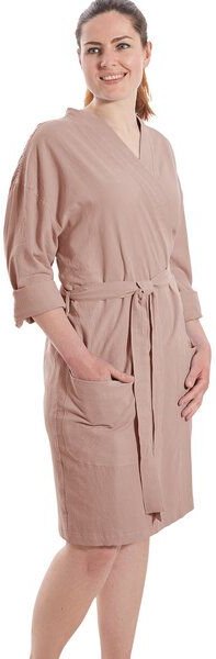 jilda-tex Damen Bademantel / Kimono 100% Bio-Baumwolle Knitterlook Made in Green Unisex