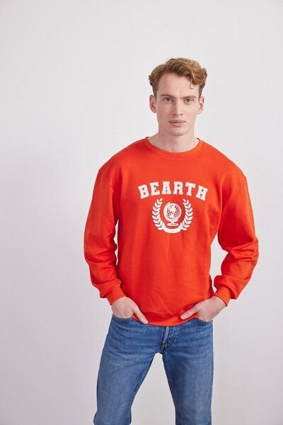BEARTH Sweatshirt Unisex College Print Bio-Baumwolle (m)