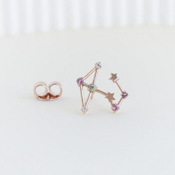 Thumbnail - Eppi Goldener Ohrring mit Sternzeichen Sagittarius