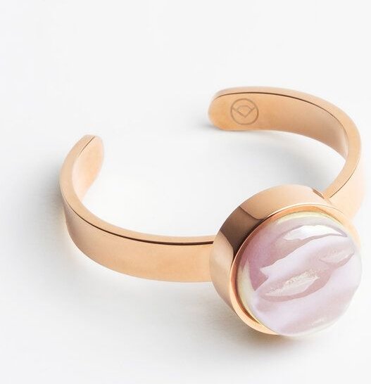 ALEXASCHA Größenverstellbarer Ring mit Stein | Roségold