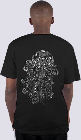 vis wear Yoga Qualle, Männer Premium T-Shirt aus Bio Baumwolle, Back Print