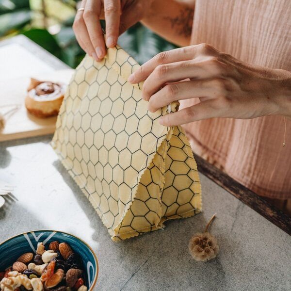 SuperBee Bienenwachs-Lunch-Beutel mit Aufteilung - 2 oder 3 Fächer
