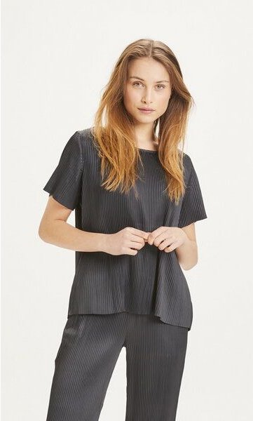 KnowledgeCotton Apparel Plisseeshirt ROSA aus recyceltem Material