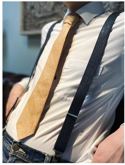 Thumbnail - Kork-Deko Y-Hosenträger aus Kork - Dunkel-Blau