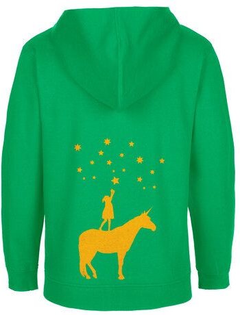 HANDGEDRUCKT Unisex Kinder Zip Up Hoody "Wünsche"